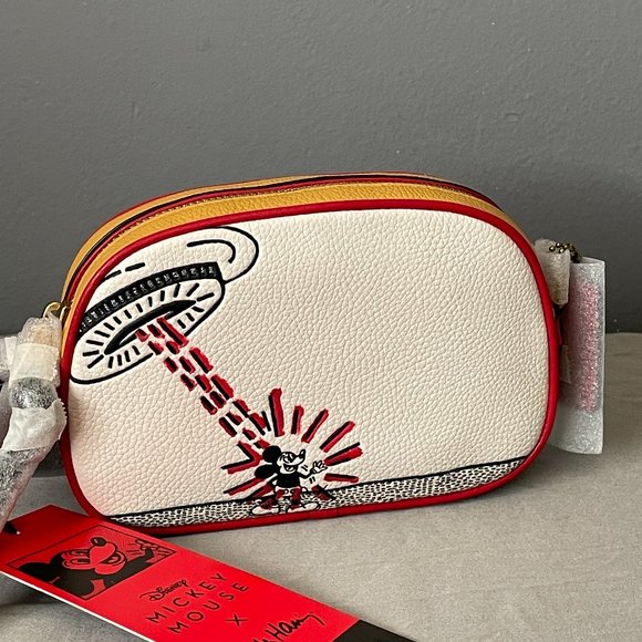 NWT Disney Mickey Mouse X Keith Haring Badge Camera Crossbody - Picture 1 of 5